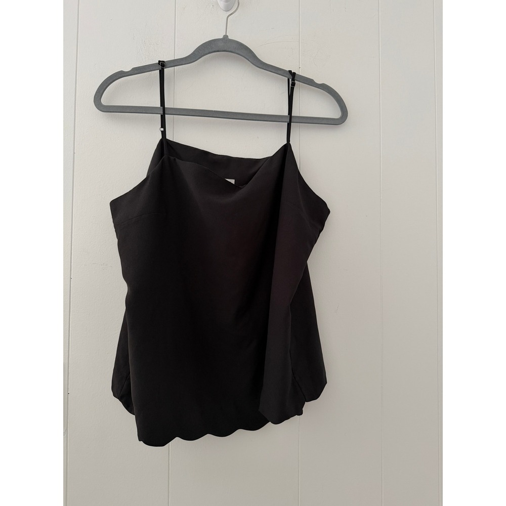 J.Crew Black Scalloped Hem Camisole Top Adjustable Straps AK102 Size 16